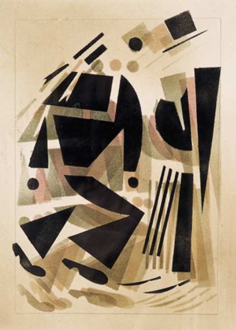 Der alte Bourgeois im Frack unterhält sich mit dem Matrosen von Wladimir Wassiljewitsch Lebedew, 1925.