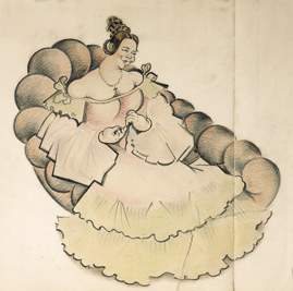 The Actress. Makeup Sketch for Gogol's The Government Inspector by Nikolay Pavlovich Akimov.