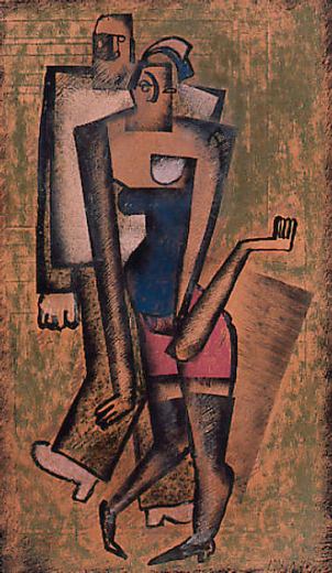 Mann und Frau mit Strumpfbändern von Kazimir Sewerinowitsch Malewitsch, c. 1920.